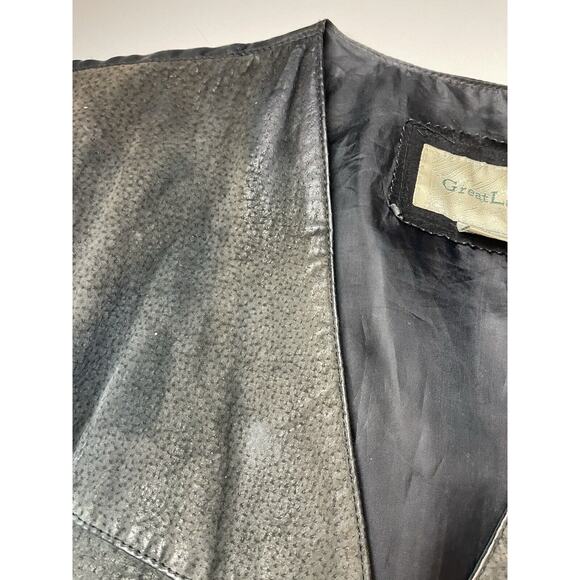 SUEDE LEATHER VEST SZ XL Black Greatland Apparel Western Biker Pockets - Picture 9 of 11